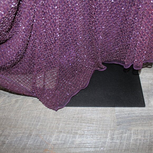 NWT MAC DUGGAL Dress SZ 16 Evening Gown Sequin Beaded High Neck Purple Aubergine - Picture 8 of 10